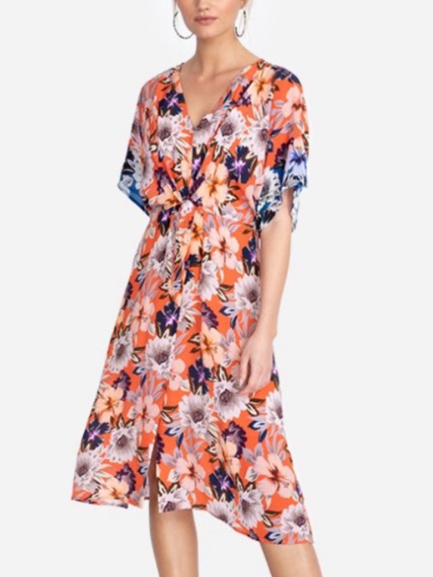 Jade Johnny Was Deepika Tie Front Midi Dress Size M